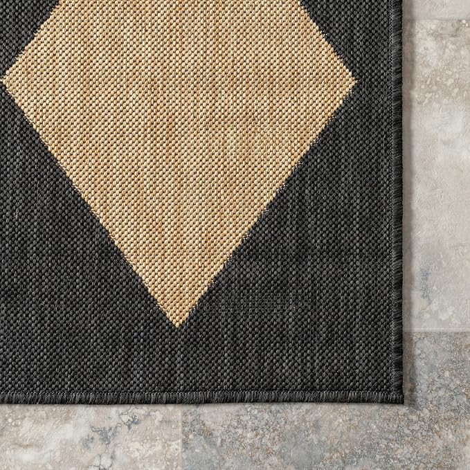 Nuloom Outdoor Performance Collection Sabina Dark Grey/Ivory, High Traffic - Image 8