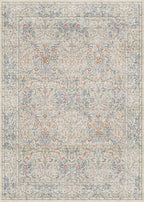 Beige Blue Living Room Rug 5x7, Cottage Area Rug - Image 3
