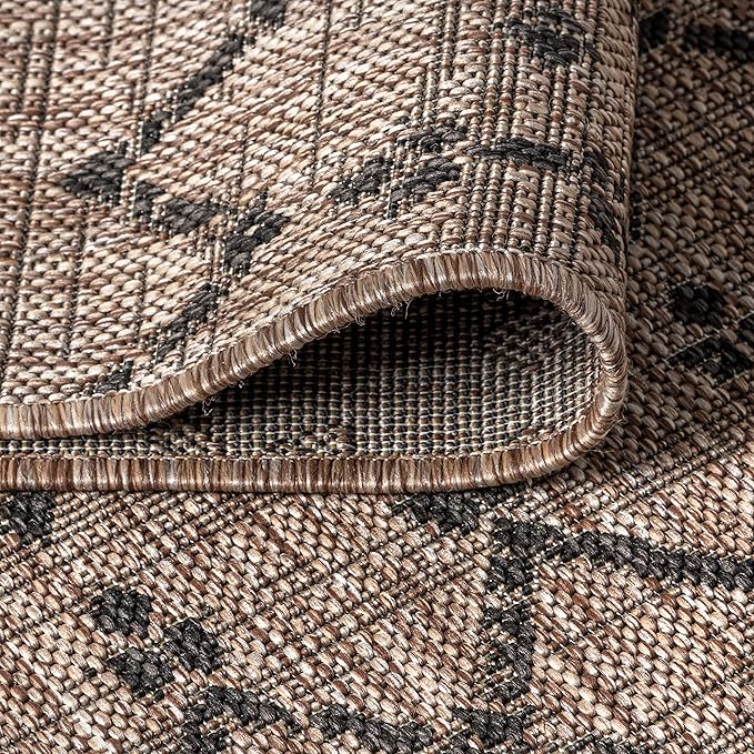 JONATHAN Y Moroccan Geometric Indoor Outdoor Square Area Rug 8X8 Natural/Black - Image 5