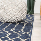 JONATHAN Y Moroccan Geometric Indoor Outdoor Square Area Rug 6X6 Navy/Beige - Image 7