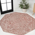 JONATHAN Y Boho Medallion Indoor Outdoor Octagon Area Rug 8 Ft Red/Taupe by JONATHANY