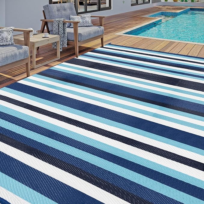 HUGEAR Outdoor Plastic Straw Rug, Waterproof Mat, Washable Large Floor Mat and by HUGEAR