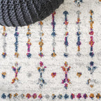 JONATHAN Y Boho Vintage Diamond Cream/Multi Runner Rug 2X8 ft, Moroccan Hype - Image 6