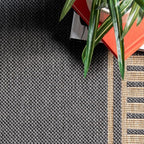 Nuloom Asha Dark Grey/Ivory, Striped Border, Soft and Cozy, High Traffic - Image 9