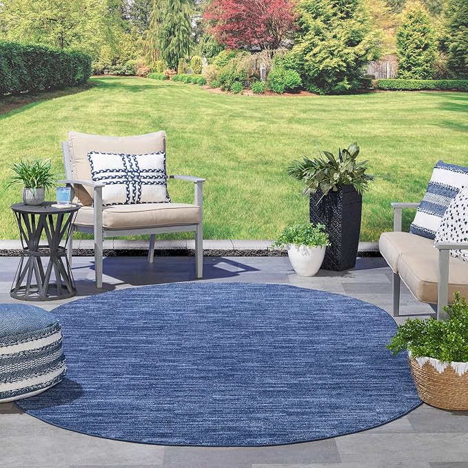 Nourison Home Nourison Essentials Navy Blue 6' x 9' Oval Area Rug - Image 4