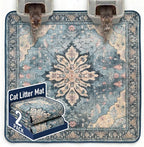 Hompet Cat Litter Mat 2 Pack, 72x72 Large Machine Washable Trapping Mats by Hompet
