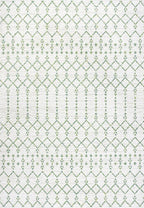 JONATHAN Y Moroccan Geometric Indoor Outdoor Area Rug 5X8 Green/Ivory, Ourika - Image 9