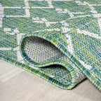 JONATHAN Y Moroccan Geometric Indoor Outdoor Area Rug 4X6 Green/Cream, Ourika - Image 6