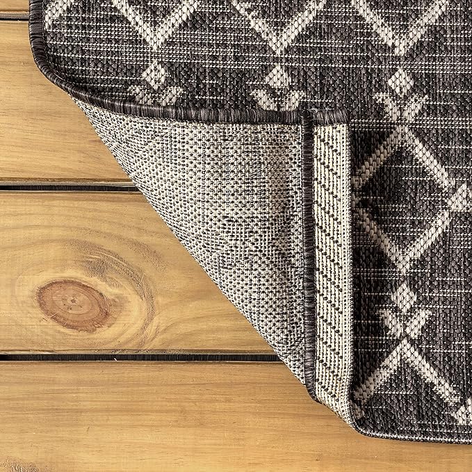 JONATHAN Y Moroccan Geometric Indoor Outdoor Area Rug 3X5 Black/Gray, Ourika - Image 5