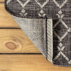 JONATHAN Y Moroccan Geometric Indoor Outdoor Square Area Rug 8X8 Black/Gray - Image 4