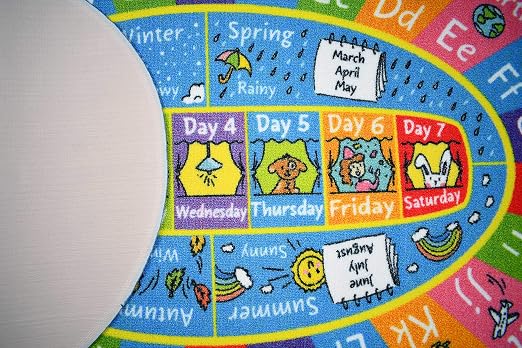 KC Cubs Educational Kids Rug – ABC Alphabet, Months & Days Learning Mat – Soft - Image 6