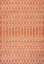 JONATHAN Y Moroccan Geometric Indoor Outdoor Area Rug 3X5 Orange/Cream - Image 8