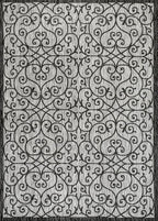 JONATHAN Y Vintage Filigree Indoor Outdoor Area Rug 6X9 Light Gray/Black - Image 8