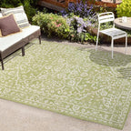 JONATHAN Y Boho Medallion Indoor Outdoor Area Rug 9X12 Green/Cream, Malta - Image 4