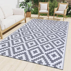 Smiry Waterproof Outdoor Rug 10X14 ft, Reversible Plastic Straw Patio Camping by Smiry