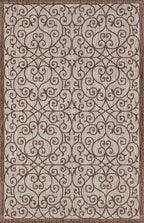JONATHAN Y Vintage Filigree Indoor Outdoor Area Rug 4X6 Taupe/Espresso - Image 9