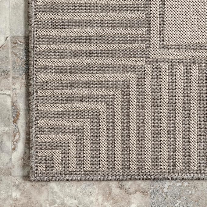 Nuloom Asha Light Grey/Ivory, Striped Border, Soft and Cozy, High Traffic - Image 4