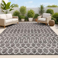 JONATHAN Y Moroccan Geometric Indoor Outdoor Area Rug 3X5 Black/Gray, Ourika by JONATHANY
