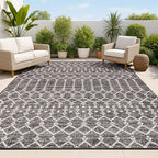 JONATHAN Y Moroccan Geometric Indoor Outdoor Area Rug 5X8 Black/Gray, Ourika by JONATHANY