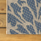 JONATHAN Y Floral Textured Weave Indoor Outdoor Area Rug 3X5 Navy/Green - Image 5