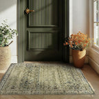 BILEEHOME Throw Rugs 2x3, Non Slip Washable Vintage Floral Boho Accent Soft - Image 2