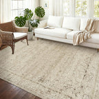 Cream and Light Tan Area Rugs Washable Rug - Image 9