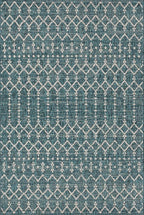 JONATHAN Y Moroccan Geometric Indoor Outdoor Area Rug 3X5 Teal/Gray, Ourika - Image 8