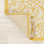 JONATHAN Y Vintage Filigree Indoor Outdoor Area Rug 8X10 Cream/Yellow, Madrid - Image 5
