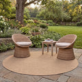 SAFAVIEH Courtyard Collection 7'1" Round Natural/Cream CY8521 Indoor/ Outside by Unknown