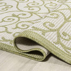 JONATHAN Y Vintage Filigree Indoor Outdoor Area Rug 9X12 Green/Cream, Madrid - Image 6