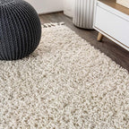 JONATHAN Y Mercer Shag Plush Tassel Cream Indoor Area Rug, Contemporary - Image 7