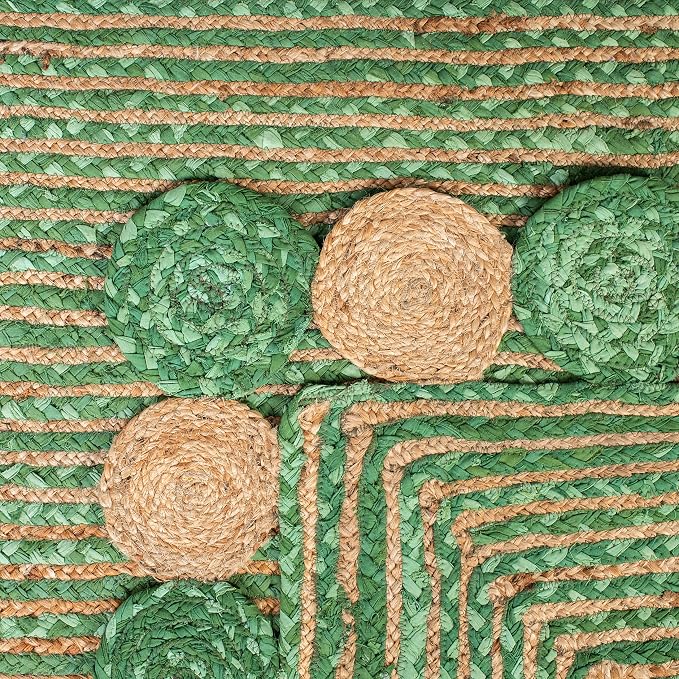 SAFAVIEH Cape Cod Collection 8' x 10' Green / Natural CAP201Y Handmade Boho - Image 7