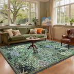 GarveeHome Forest Rugs 8x10, Botanical Low Pile Non Slip Stain Resistance Large - Image 3