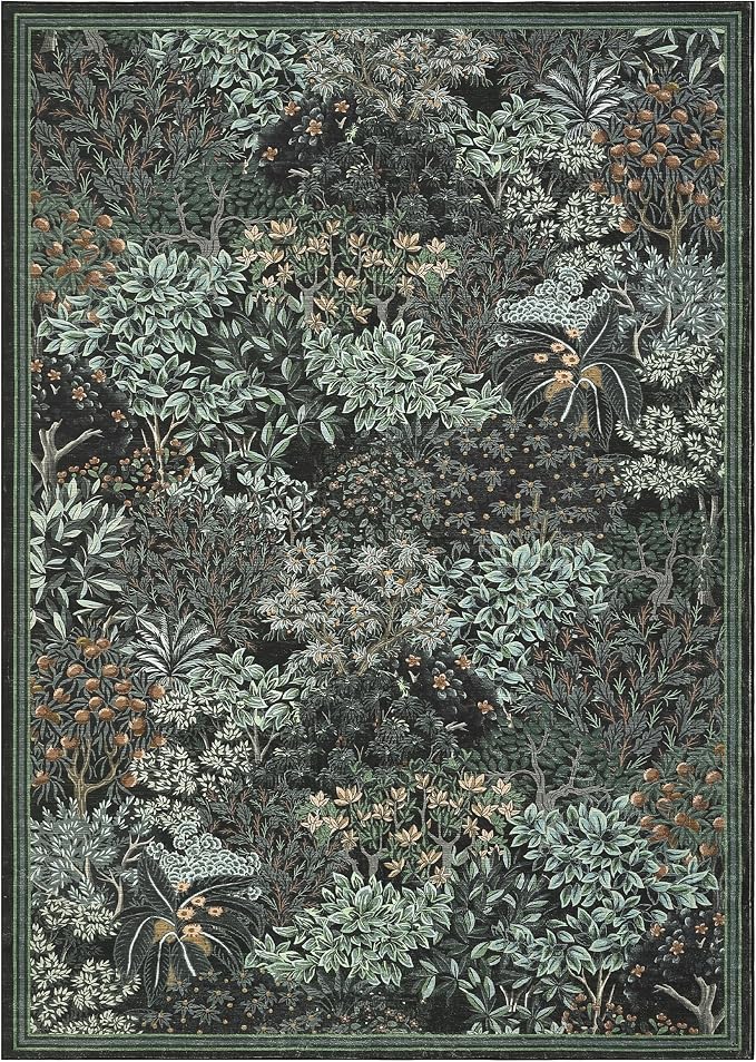 GarveeHome Forest Rugs 5x7, Botanical Low Pile Non Slip Stain Resistance - Image 4