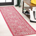 JONATHAN Y Boho Medallion Indoor Outdoor Runner Rug 2X10 Fuchsia/Light Gray by JONATHANY