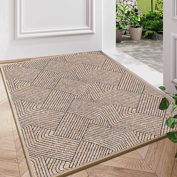 Indoor Door Mat 17"x30", Low-Profile Thin Welcome Front Door Mat Indoor Entrance by NaolotureHome