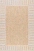 Nuloom Asha Tan/Ivory, Striped Border, Soft and Cozy, High Traffic, Easy Clean - Image 3