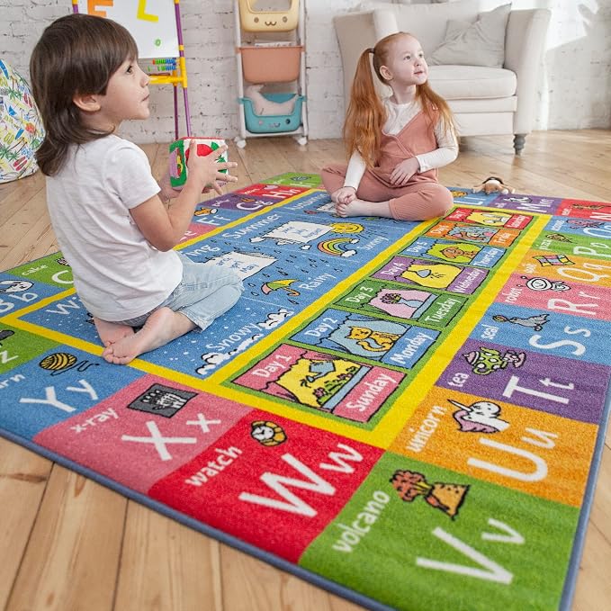 KC Cubs 8x10 ABC Alphabet, Months & Days Rug – Educational Play Mat Carpet - Image 5