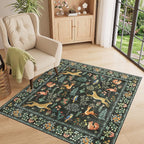DUKINO 4x4 Square Area Rug for Entryway, Lightweight Animal Print Washable Rug - Image 2