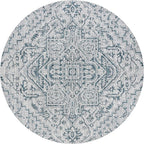 JONATHAN Y Boho Medallion Indoor Outdoor Round Area Rug 8 Ft Teal/Gray - Image 8