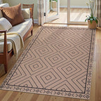 Tangsoo Easy Jute Rug 3x5 for Entryway, Geometric Non-Slip Washable Indoor - Image 2