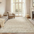 BILEEHOME Cream and Light Tan Rug by BILEEHOME