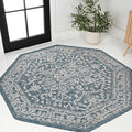 JONATHAN Y Boho Medallion Indoor Outdoor Octagon Area Rug 8 Ft Teal/Gray by JONATHANY