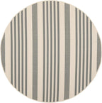 SAFAVIEH Courtyard Collection 4' Round Grey/Bone CY6062 Stripe Indoor/ - Image 3