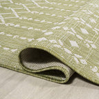 JONATHAN Y Moroccan Geometric Indoor Outdoor Area Rug 4X6 Light Green/Cream - Image 5