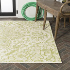 JONATHAN Y Boho Medallion Indoor Outdoor Area Rug 5X8 Cream/Green, Estrella - Image 11