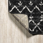 JONATHAN Y Boho Vintage Diamond Black/Ivory Square Area Rug 7X7 ft, Moroccan - Image 5