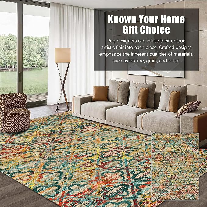 RUGSURE Washable Area Rugs, Pet & Child Friendly, Vibrant Colors Rugs - Image 3