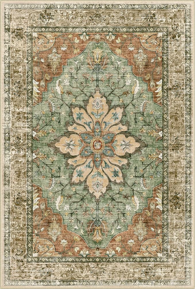 RELEANY Area Rugs Runner 3'x20' Washable Non-Slip, Floral Vintage Distress - Image 9