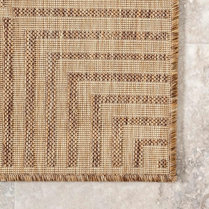 Nuloom Asha Light Brown/Ivory, Striped Border, Soft and Cozy, High Traffic - Image 4